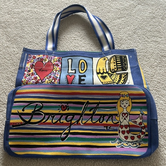 Brighton You Warm My Heart Canvas Tote with Inside Zippered Pocket, NWOT - Picture 5 of 9